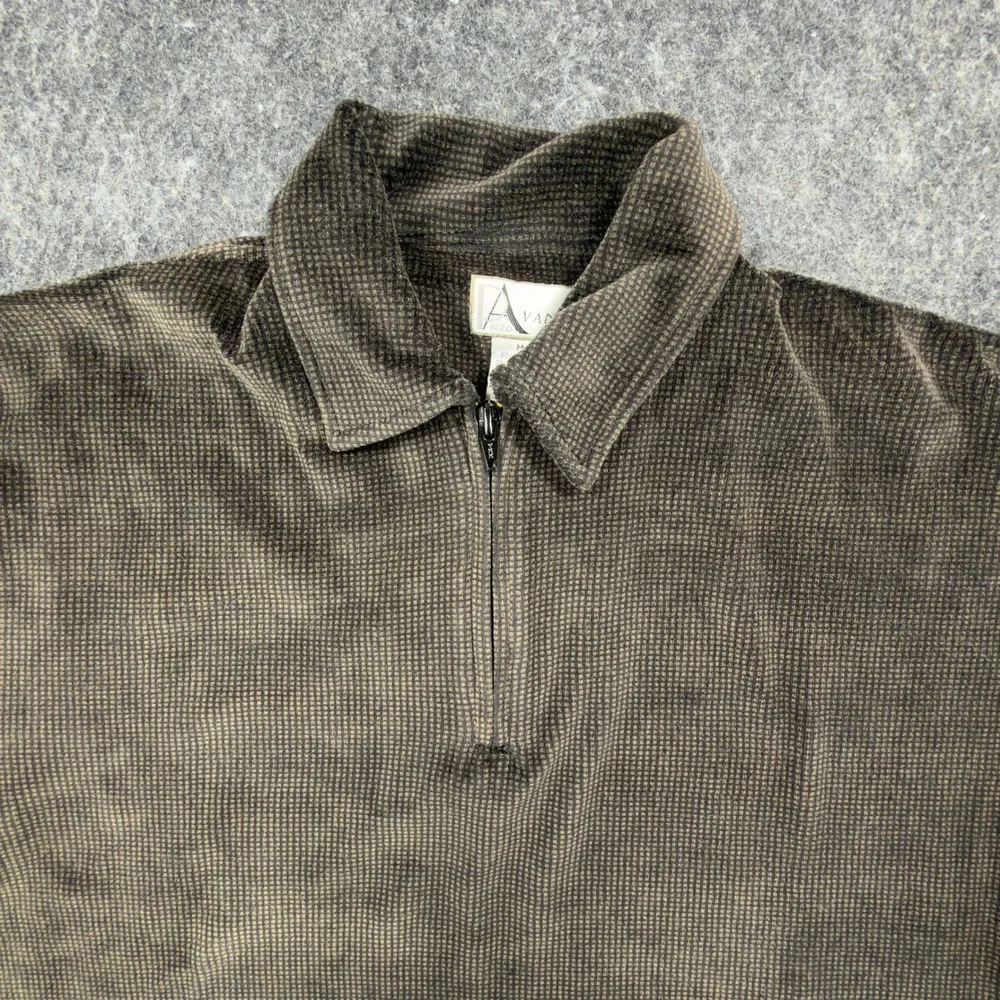 Paulo Avanti 90s Vintage Quarter Zip Pullover Mens Medium Brown Cotton Blend NWT